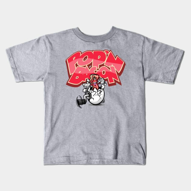 Pop'n Bacon Kids T-Shirt by FunkyTurtle